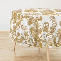 Chinoiserie Toile ~ Gilt on White 