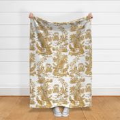 Chinoiserie Toile ~ Gilt on White 