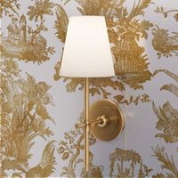 Chinoiserie Toile ~ Gilt on White 