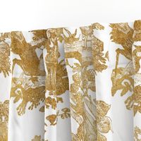 Chinoiserie Toile ~ Gilt on White 