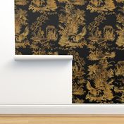 Chinoiserie Toile ~ Gilt Lacquerware ~ Jumbo