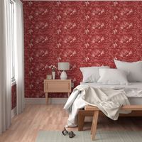 The Grand Hunt Toile ~ Turkey Red and White