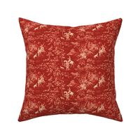 The Grand Hunt Toile ~ Turkey Red and Trianon Cream 