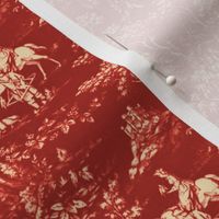 The Grand Hunt Toile ~ Turkey Red and Trianon Cream 