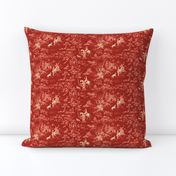 The Grand Hunt Toile ~ Turkey Red and Trianon Cream 