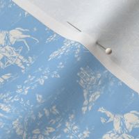 The Grand Hunt Toile ~ Jasper Blue and White 