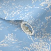 The Grand Hunt Toile ~ Jasper Blue and White 