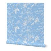 The Grand Hunt Toile ~ Jasper Blue and White 