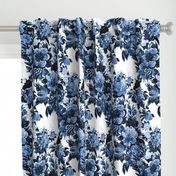 Mid Century Modern Floral Cocktail ~ Lonely Angel Blue and White 