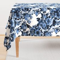 Mid Century Modern Floral Cocktail ~ Lonely Angel Blue and White 