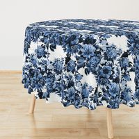 Mid Century Modern Floral Cocktail ~ Lonely Angel Blue and White 
