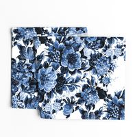 Mid Century Modern Floral Cocktail ~ Lonely Angel Blue and White 