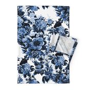 Mid Century Modern Floral Cocktail ~ Lonely Angel Blue and White 