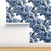 Mid Century Modern Floral Cocktail ~ Lonely Angel Blue and White 