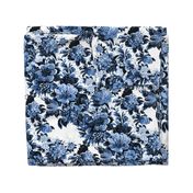 Mid Century Modern Floral Cocktail ~ Lonely Angel Blue and White 