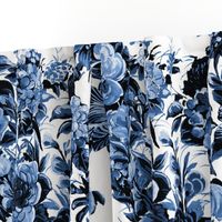 Mid Century Modern Floral Cocktail ~ Lonely Angel Blue and White 