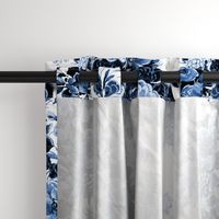 Mid Century Modern Floral Cocktail ~ Lonely Angel Blue and White 