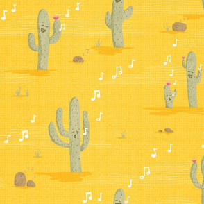 Desert Lullaby - Crooning Cacti Yellow