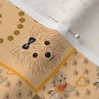 Yorkie Little Rue Orange 42x36" quilt panel