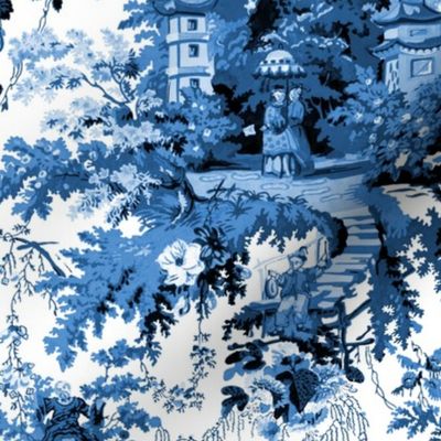 Chinoiserie Palace ~ Lonely Angel Blue and White 