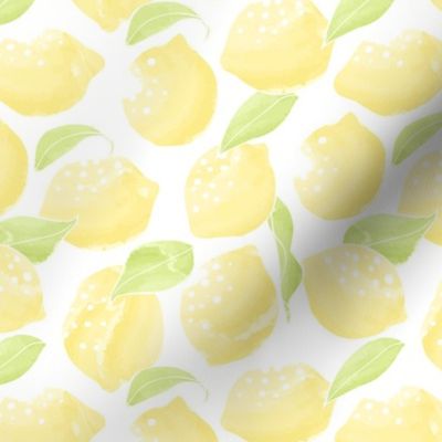 Lemons on white