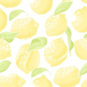 Lemons on white