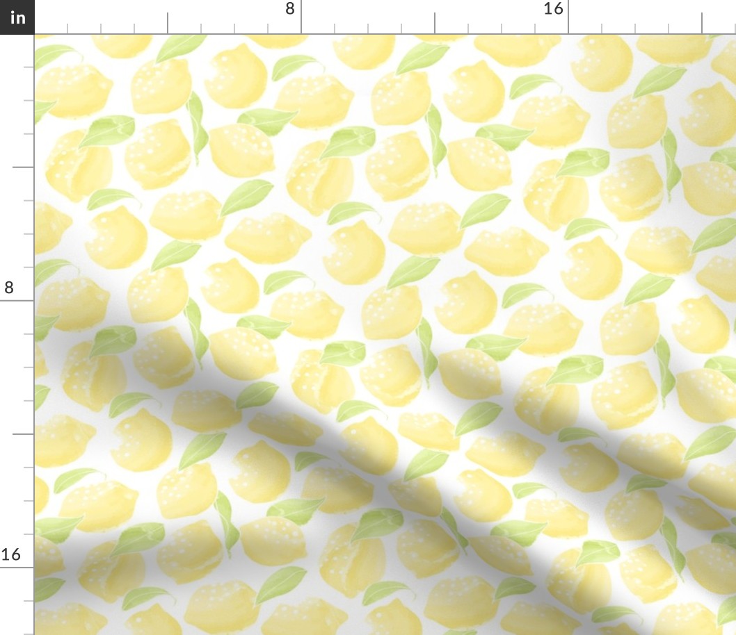 Lemons on white