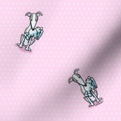 KiniArt Italian Greyhounds On Pink