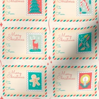 Retro Merry Christmas for Gift Labels