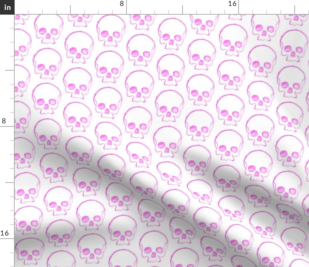 Light Fuschia Skull Print