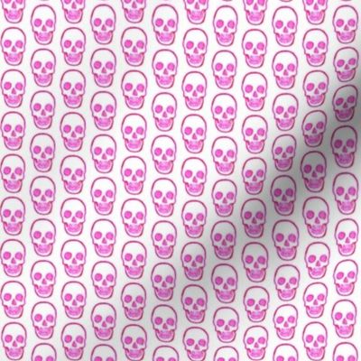 Pink Skull Doodle Print