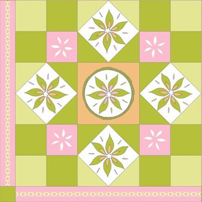 I Spy Southwest Cactus Flowers Quilt - Desert Pink, Desert Orange and Cactus Greens