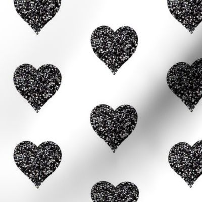 Black Glitter Hearts