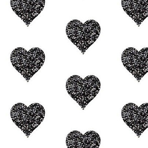 Black Glitter Hearts