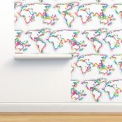 jumbo rainbow world map (40.5"x18")