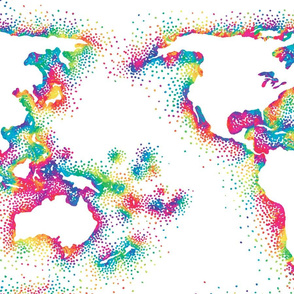 jumbo rainbow world map (40.5"x18")