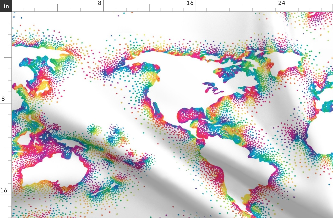 jumbo rainbow world map (40.5"x18")