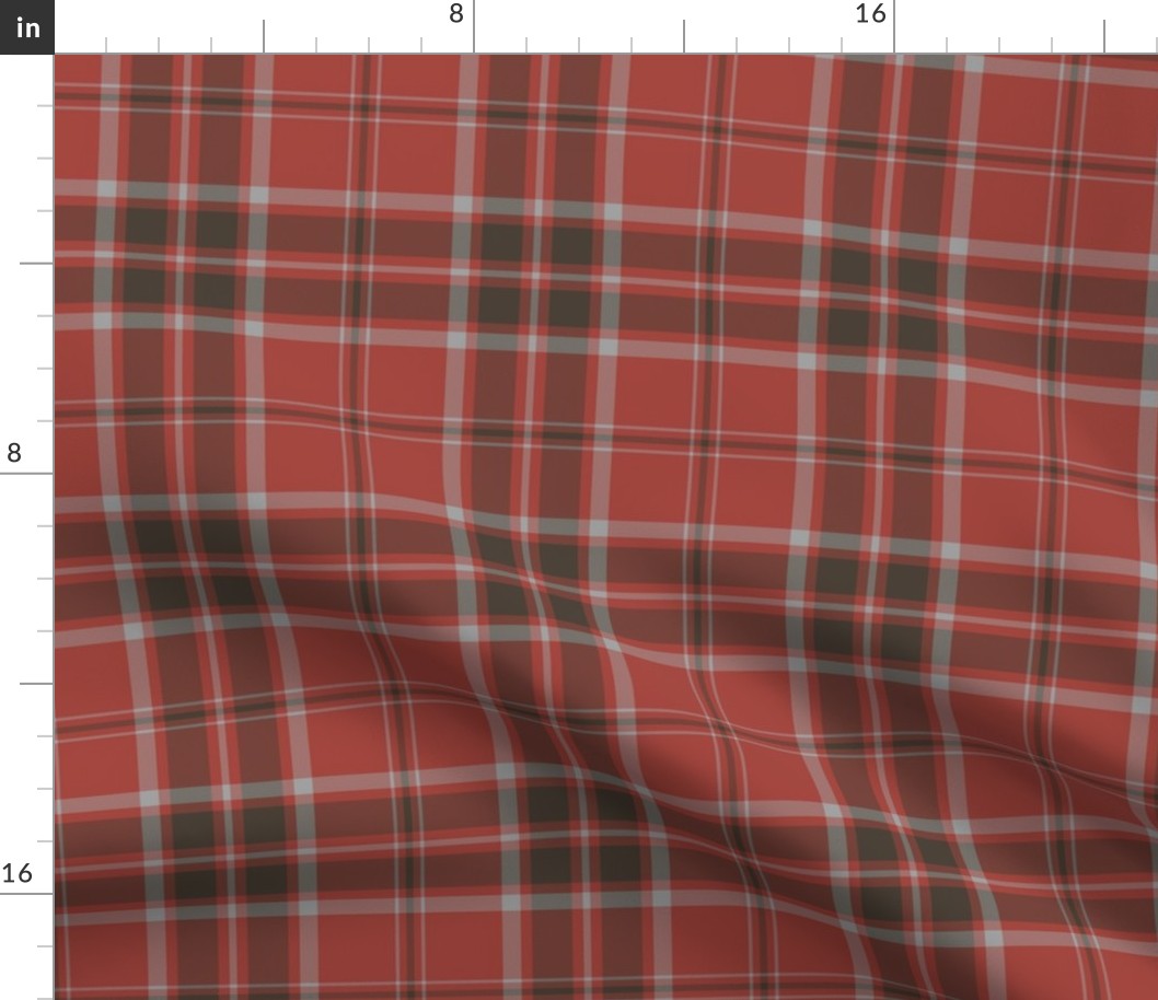 MacDonald red tartan, 6",  weathered colors