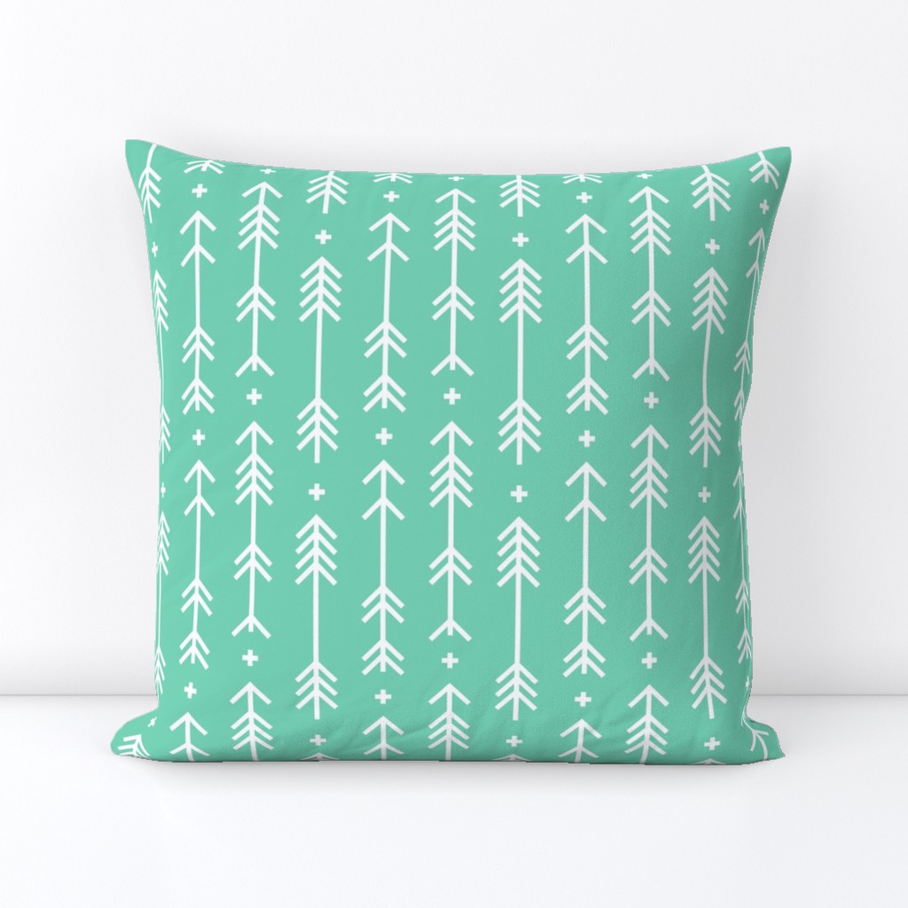 cross plus arrows sea foam green