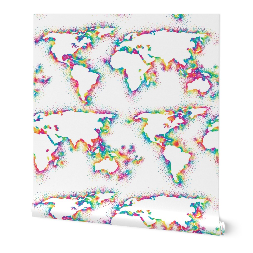 XXL rainbow world map (56x46")