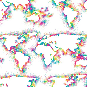 XXL rainbow world map (56x46")