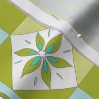 I Spy Southwest Cactus Flowers Quilt - Baby Blue, Turquoise and Cactus Green