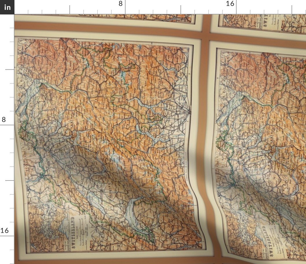 Switzerland map, vintage, small (FQ)