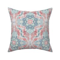 Vintage Fancy in soft blue, deep rose, navy