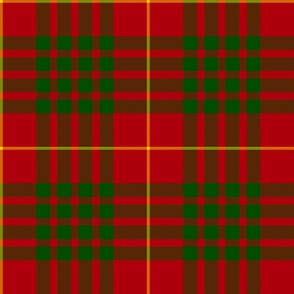 Cameron 1842 clan tartan, 4" red/green, Vestiarium Scoticum