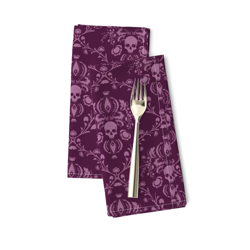 Orchid and Plum Skull Damask