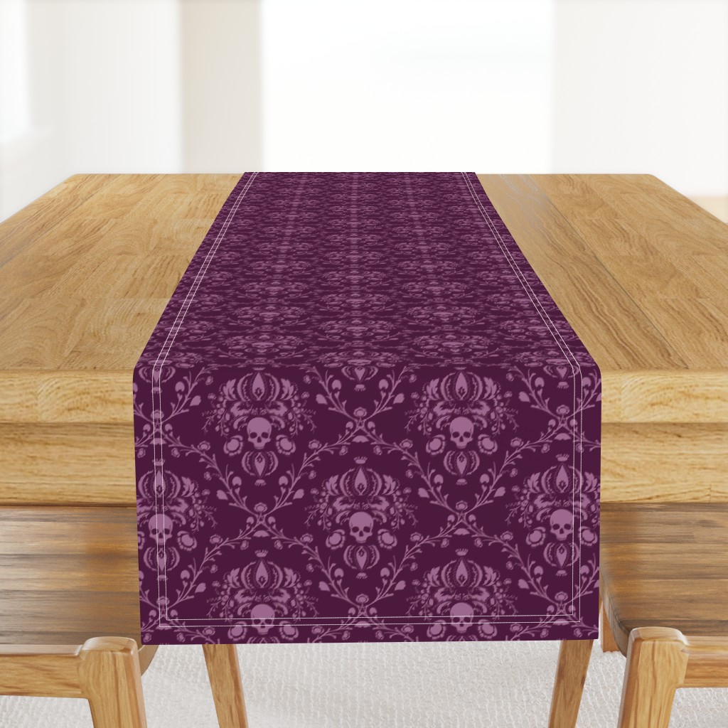 Orchid and Plum Skull Damask