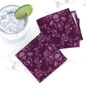 Orchid and Plum Skull Damask