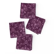 Orchid and Plum Skull Damask