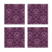 Orchid and Plum Skull Damask